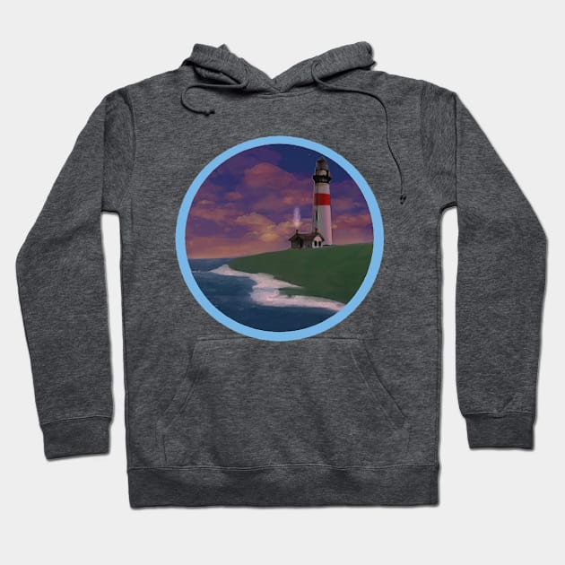 Lighthouse at Twilight Hoodie by LukahDrawsShit